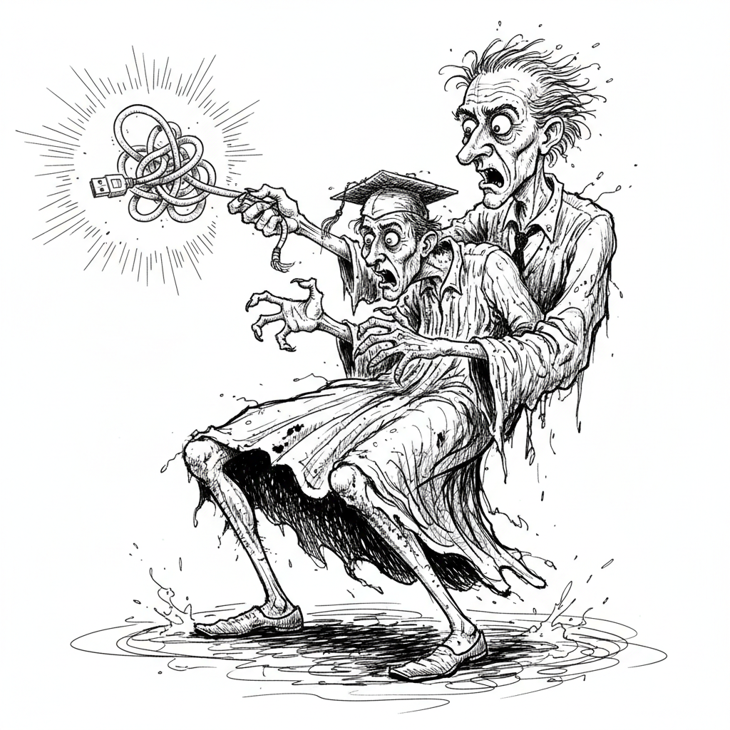 Satirical sketch for this article