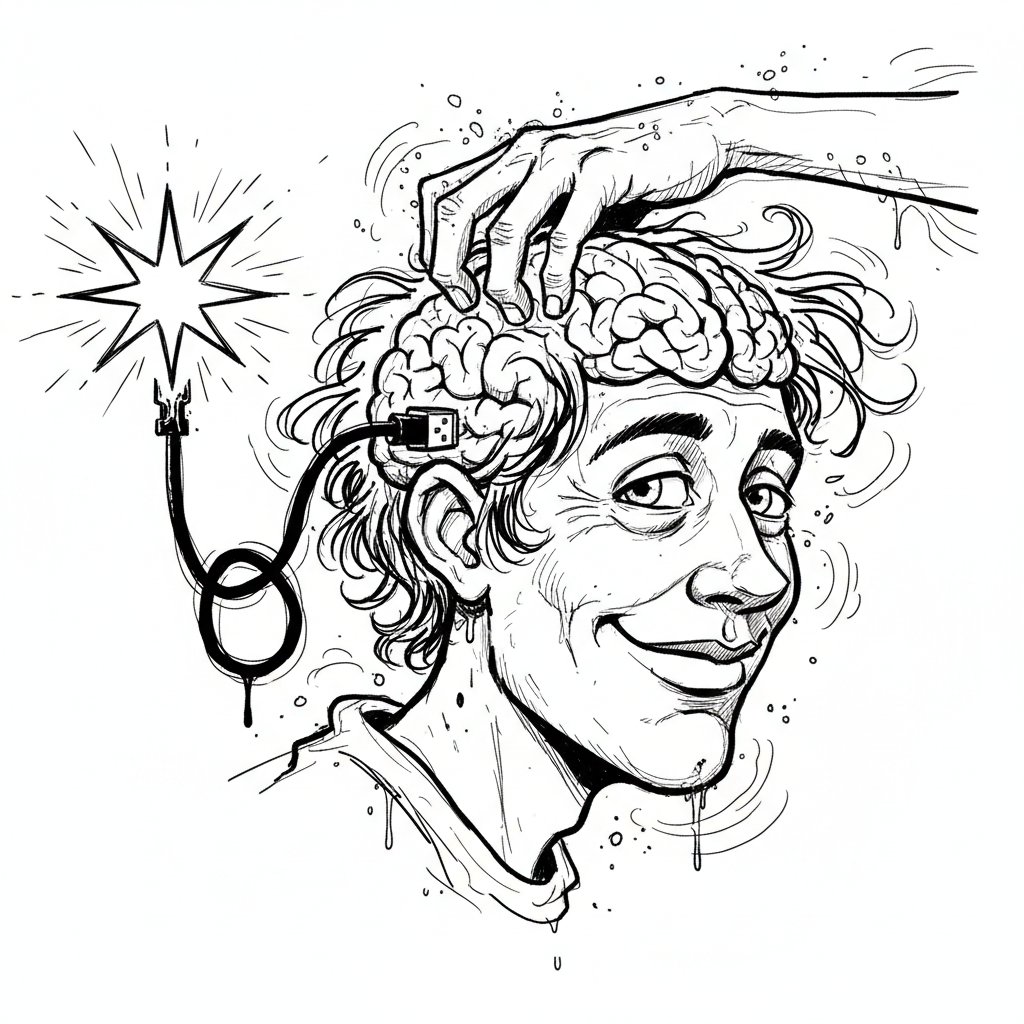 Croquis satirique de l'article