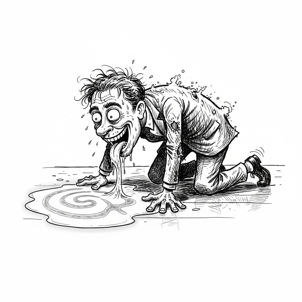 Satirical sketch for this article