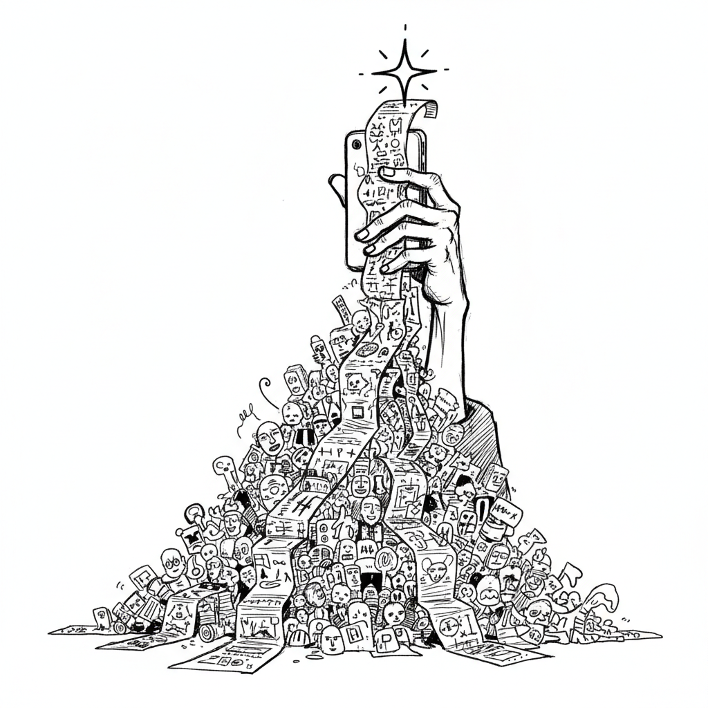 Croquis satirique de l'article
