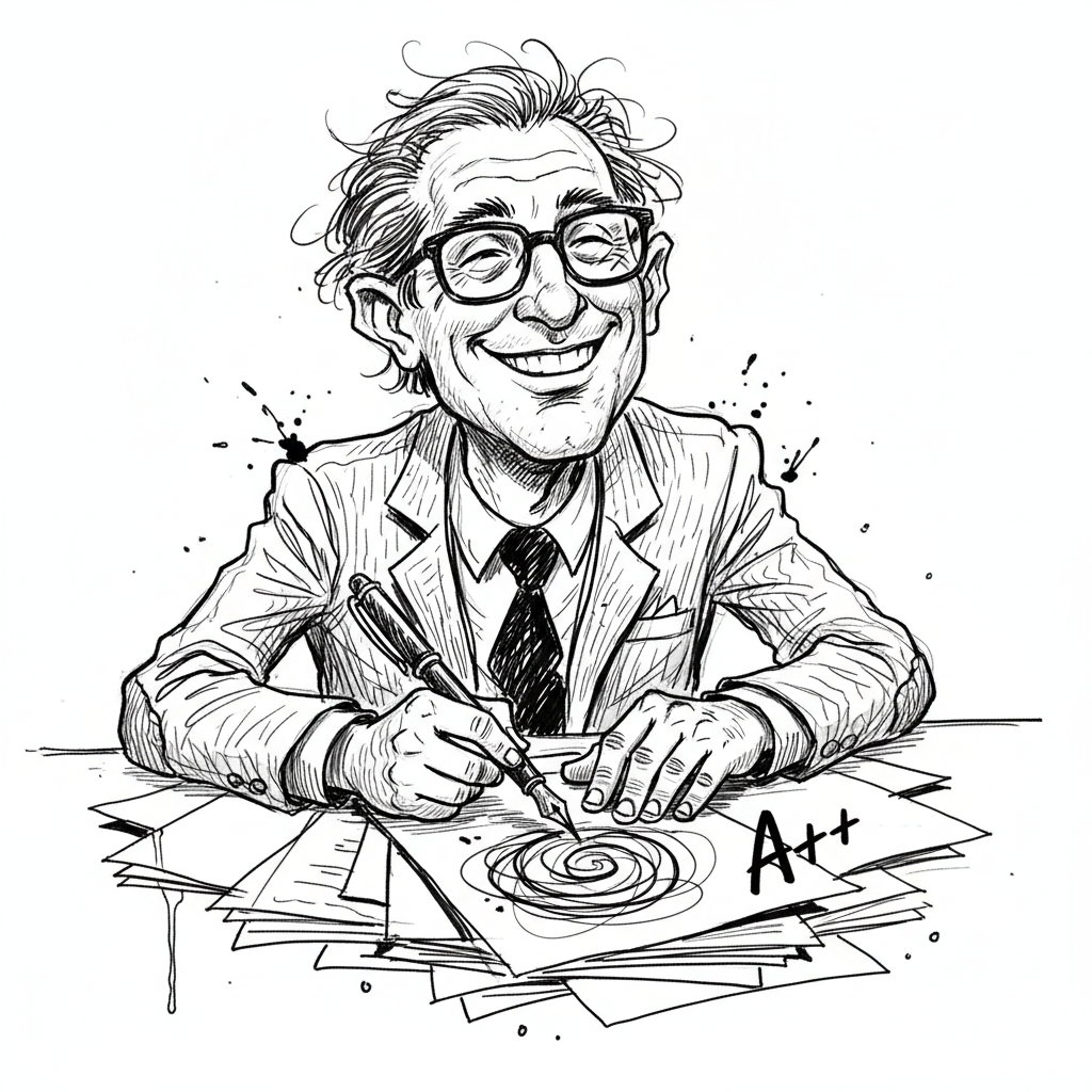 Satirical sketch for this article