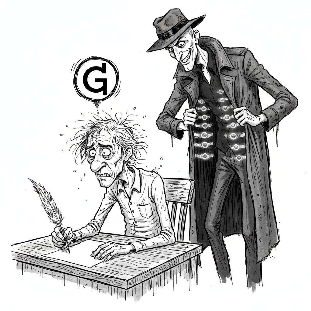 Satirical sketch for this article