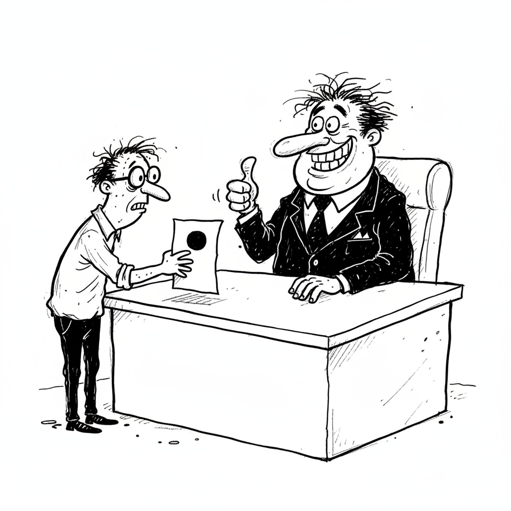 Satirical sketch for this article