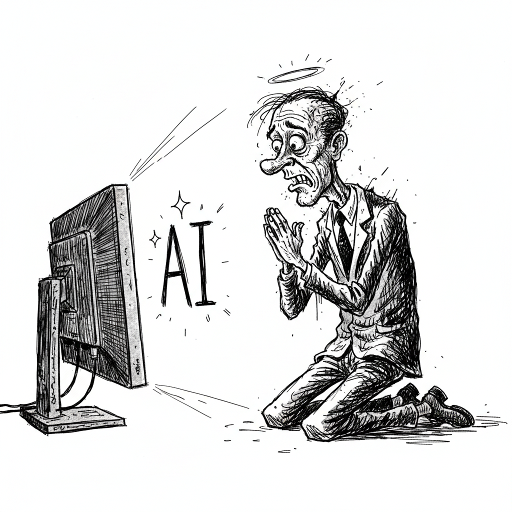 Croquis satirique de l'article