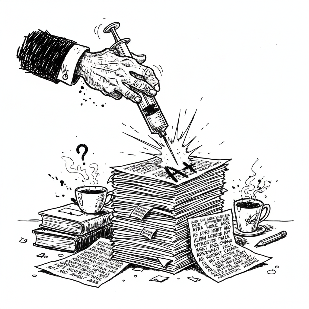 Satirical sketch for this article