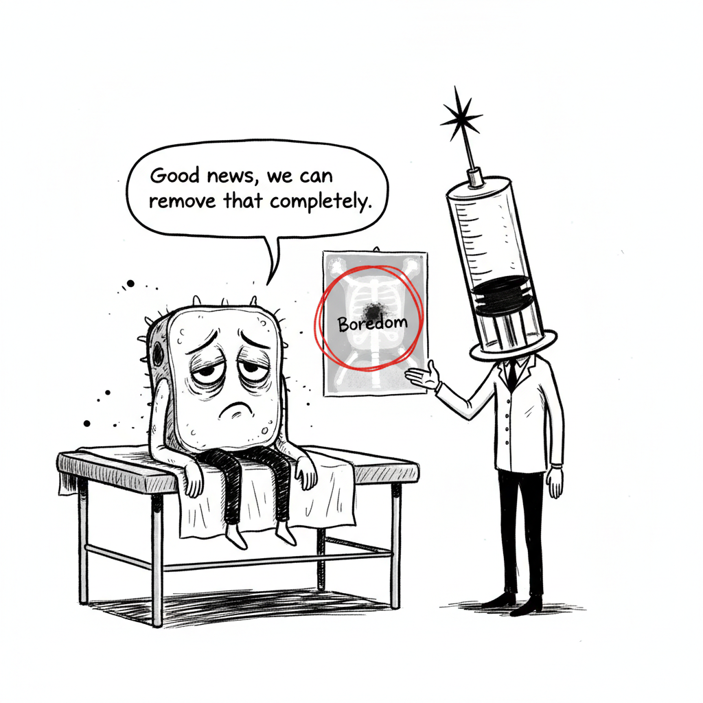 Satirical sketch for this article
