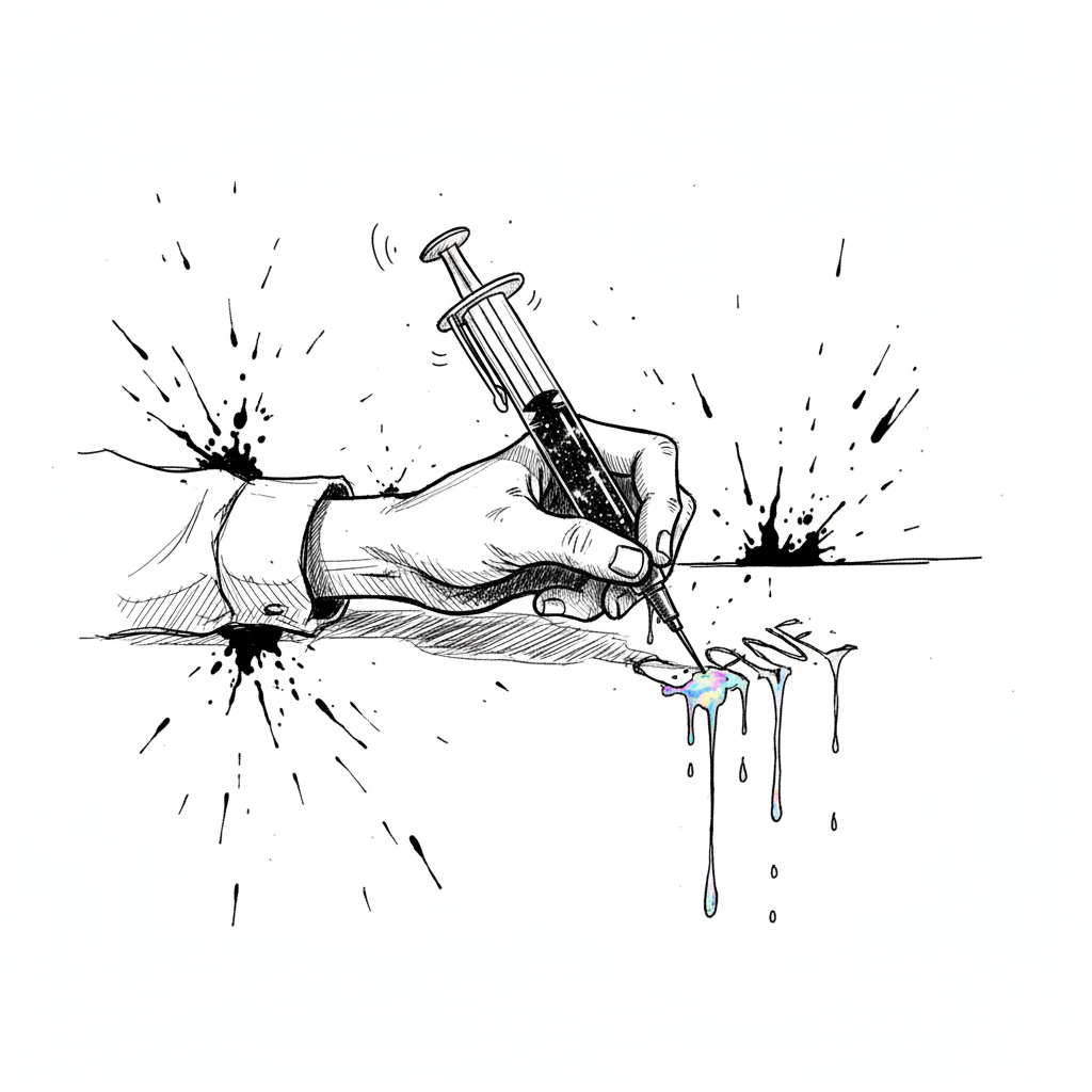 Satirical sketch for this article