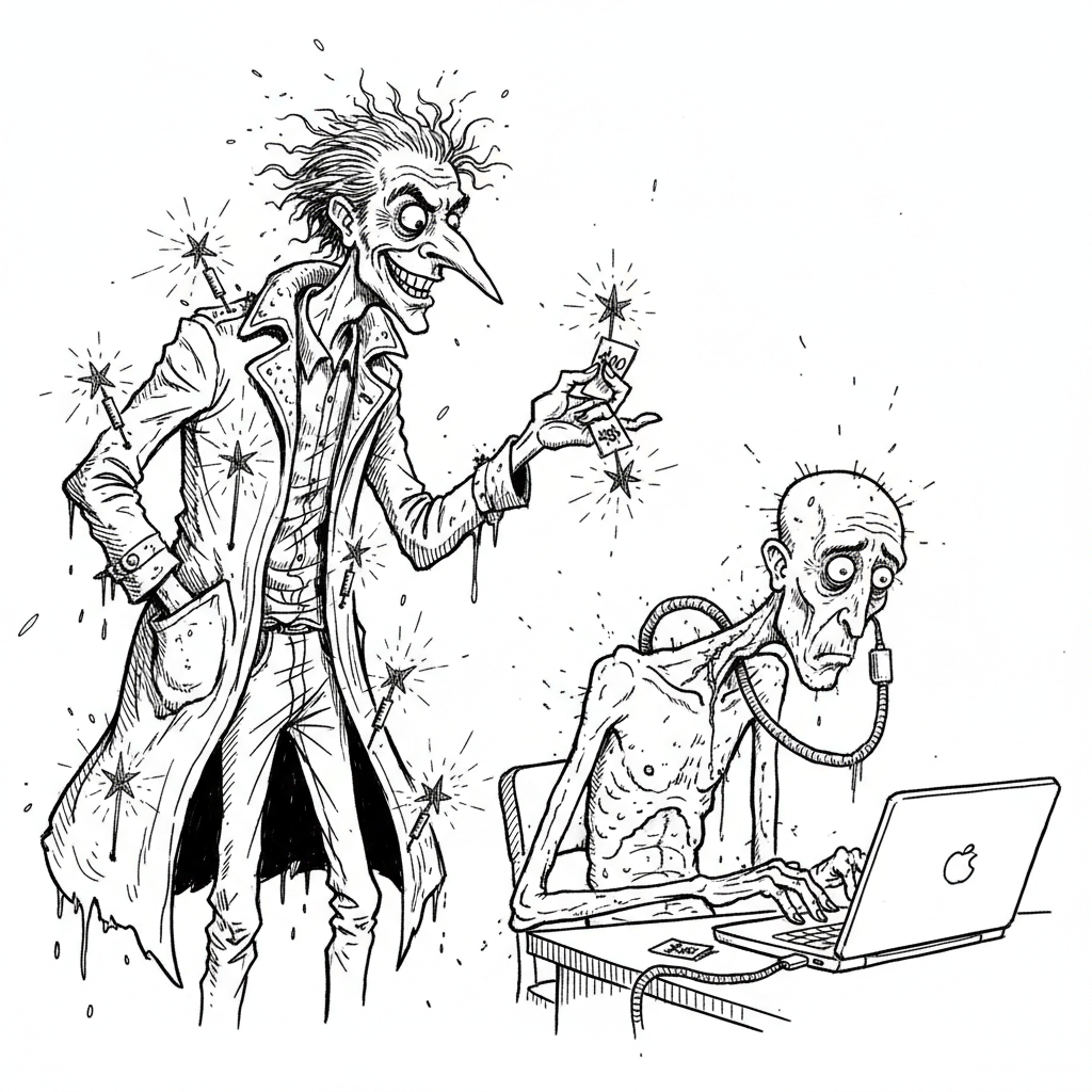 Satirical sketch for this article