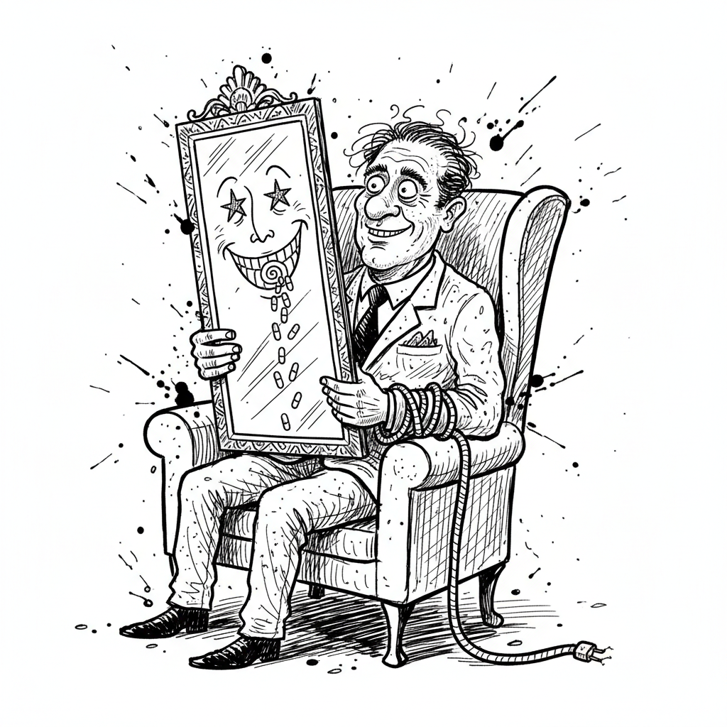 Satirical sketch for this article