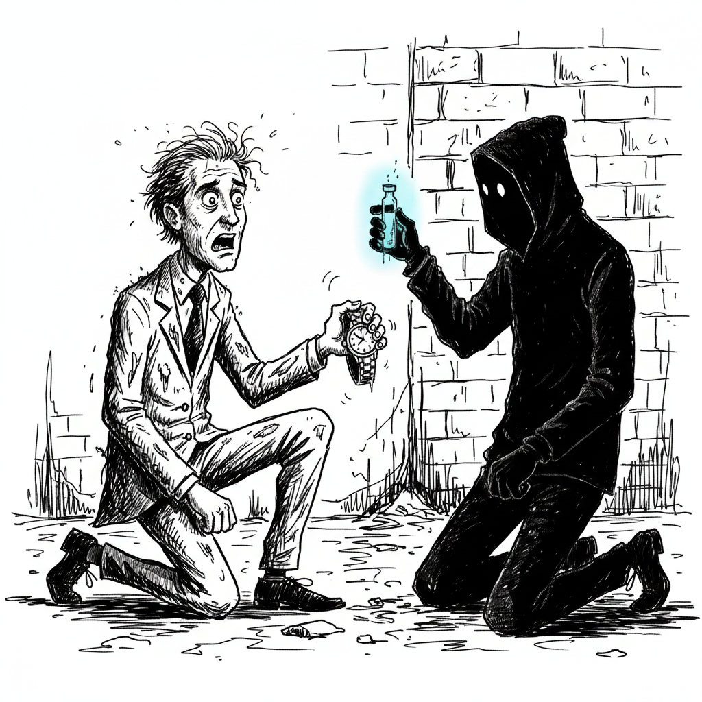 Satirical sketch for this article